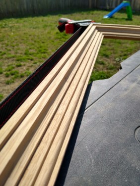 angled shot of unifnished picture frame